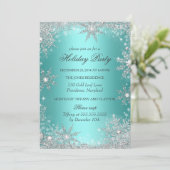 Blauwgroen Winterfeest kerstfeestdag 2 Kaart (Staand voorkant)