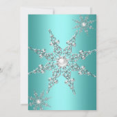 Blauwgroen Winterfeest kerstfeestdag 2 Kaart (Achterkant)