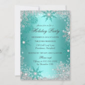 Blauwgroen Winterfeest kerstfeestdag 3 Kaart (Voorkant)