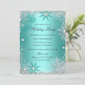 Blauwgroen Winterfeest kerstfeestdag 3 Kaart (Staand voorkant)