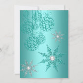 Blauwgroen Winterfeest kerstfeestdag 3 Kaart (Achterkant)