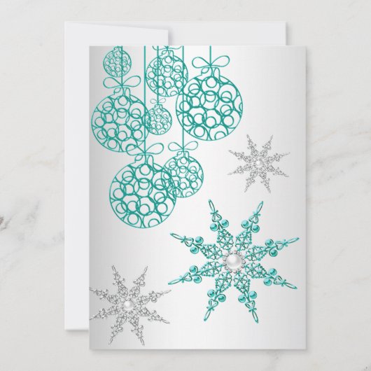 Blauwgroen Winterfeest kerstfeestdag 4 Kaart (Achterkant)