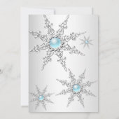 Blauwgroen Winterfeest kerstfeestdag 4a Kaart (Achterkant)