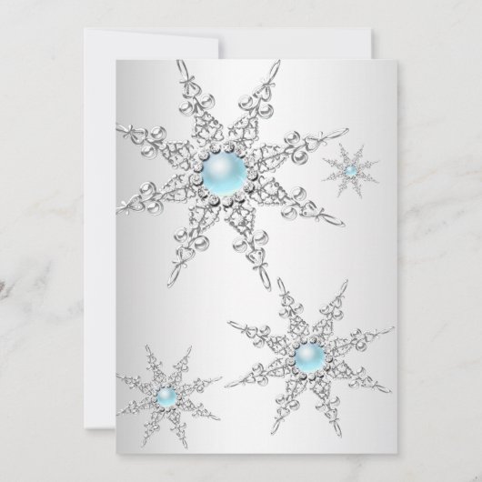 Blauwgroen Winterfeest kerstfeestdag 4a Kaart (Achterkant)