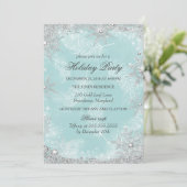 Blauwgroen winterfeestdag in Wonderland Kaart (Staand voorkant)