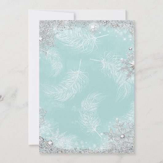 Blauwgroen winterfeestdag in Wonderland Kaart (Achterkant)