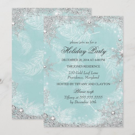 Blauwgroen winterfeestdag in Wonderland Kaart (Voorkant / Achterkant)