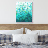 Blauwgroen wit Abstract ombre schilderend 11x14 Ca Canvas Afdruk (Insitu (Slaapkamer))