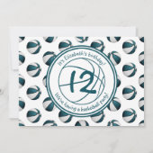 blauwgroen wit basketbal sport verjaardagsteam par kaart (Achterkant)