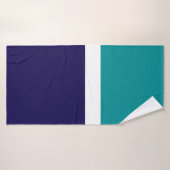 Blauwgroen Wit Blauw Plain Kleurblok Ontwerp Badhanddoek (Badhanddoek)
