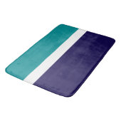 Blauwgroen Wit Blauw Plain Kleurblok Ontwerp Badmat (Gekanteld)