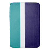 Blauwgroen Wit Blauw Plain Kleurblok Ontwerp Badmat (Voorkant Verticaal)
