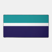 Blauwgroen Wit Blauw Plain Kleurblok Ontwerp Bureaumat (Voorkant)