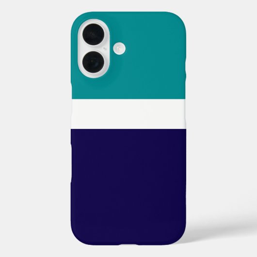 Blauwgroen Wit Blauw Plain Kleurblok Ontwerp Case-Mate iPhone Case (Achterkant)
