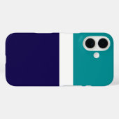 Blauwgroen Wit Blauw Plain Kleurblok Ontwerp Case-Mate iPhone Case (Achterkant (horizontaal))