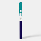 Blauwgroen Wit Blauw Plain Kleurblok Ontwerp Case-Mate iPhone Case (Achterkant / Links)