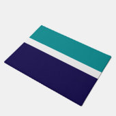 Blauwgroen Wit Blauw Plain Kleurblok Ontwerp Deurmat (Schuin)