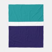 Blauwgroen Wit Blauw Plain Kleurblok Ontwerp Fleece Deken (Voorkant)