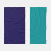 Blauwgroen Wit Blauw Plain Kleurblok Ontwerp Fleece Deken (Voorkant (Horizontaal))
