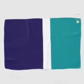 Blauwgroen Wit Blauw Plain Kleurblok Ontwerp Golfhanddoek (Horizontaal)