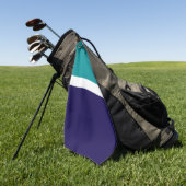 Blauwgroen Wit Blauw Plain Kleurblok Ontwerp Golfhanddoek (Groen)