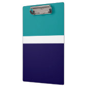Blauwgroen Wit Blauw Plain Kleurblok Ontwerp Klembord (Links)