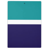 Blauwgroen Wit Blauw Plain Kleurblok Ontwerp Klembord (Achterkant)