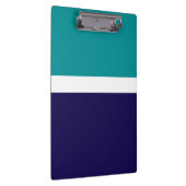 Blauwgroen Wit Blauw Plain Kleurblok Ontwerp Klembord (Rechts)