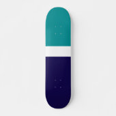 Blauwgroen Wit Blauw Plain Kleurblok Ontwerp Persoonlijk Skateboard (Voorkant)