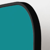 Blauwgroen Wit Blauw Plain Kleurblok Ontwerp Pickleball Paddle (Links Detail)