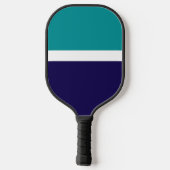 Blauwgroen Wit Blauw Plain Kleurblok Ontwerp Pickleball Paddle (Achterkant)