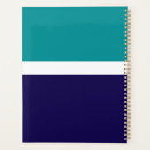 Blauwgroen Wit Blauw Plain Kleurblok Ontwerp Planner (Achterkant)
