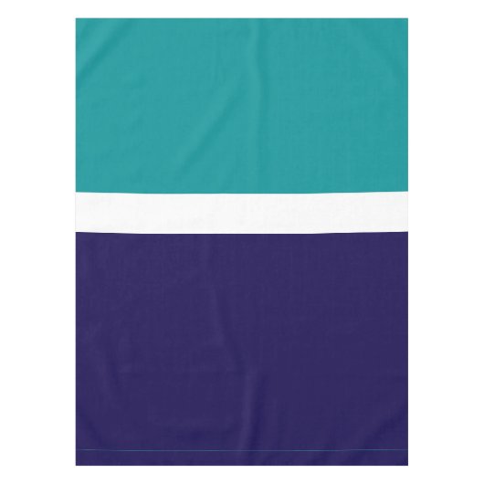 Blauwgroen Wit Blauw Plain Kleurblok Ontwerp Tafelkleed (Voorkant)