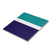 Blauwgroen Wit Blauw Plain Kleurblok Ontwerp Tegeltje (Zijkant)