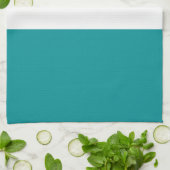 Blauwgroen Wit Blauw Plain Kleurblok Ontwerp Theedoek (Gevouwen)