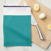 Blauwgroen Wit Blauw Plain Kleurblok Ontwerp Theedoek (Quarter Fold)