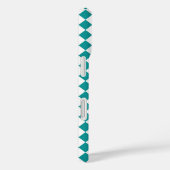 Blauwgroen wit checker diamantpatroon Case-Mate iPhone case (Achterkant / Rechts)
