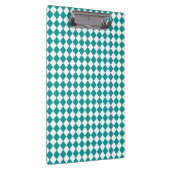 Blauwgroen wit checker diamantpatroon klembord (Rechts)