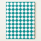 Blauwgroen wit checker diamantpatroon planner (Achterkant)