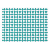 Blauwgroen wit checker diamantpatroon tafelkleed (Voorkant (Horizontaal))