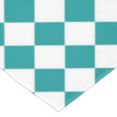 Blauwgroen wit checker diamantpatroon tafelkleed (Gekanteld)