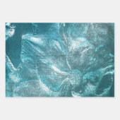 Blauwgroen wit flessenpatroon Glitter Sparkle Inpakpapier Vel (Voorkant 2)