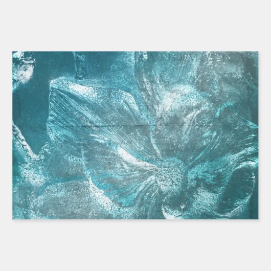  Blauwgroen wit flessenpatroon Glitter Sparkle Inpakpapier Vel (Voorkant 2)