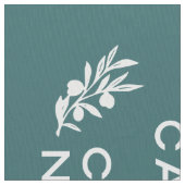 blauwgroen wit Frans script kalm houden en doorgaa Stof (Close Up)