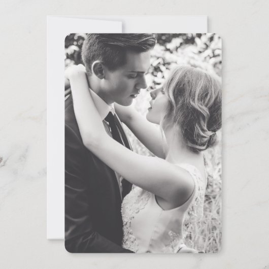 Blauwgroen wit gelukkig ooit na het bruiloft kaart (Achterkant)