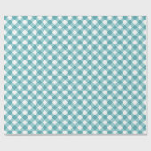Blauwgroen wit Gingham Pset Patroon Cadeaupapier (Vlak)