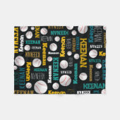 Blauwgroen wit goud  fleece deken (Voorkant (Horizontaal))