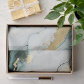 Blauwgroen wit gouden marmeren ontkoppeling tissuepapier (Geschenk)