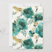 Blauwgroen wit gouden Vrijgezellenfeest Kaart (Achterkant)