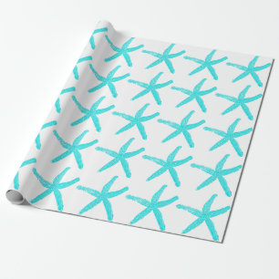 Blauwgroen wit kerstfeest cadeaupapier